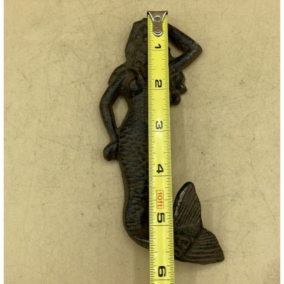 Beach Decor Coat Hat Wall Hooks Cast Iron Mermaid & Seahorse - Picture 5 of 9